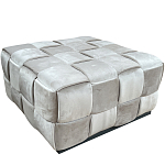 Пуф плетеный велюровый светло-бежевый  Soft Wicker Pouf варинант исполнения - 1 | Loft Concept в Ростове-на-Дону