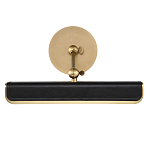 Светильник для картин цвет винтажная латунь с прямоугольным плафоном из кожи черного цвета Alora варинант исполнения - 3 | Loft Concept в Ростове-на-Дону