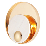 Бра с круглым плафоном из белого мрамора и золотистым металлическим обрамлением  Ginger & Jagger варинант исполнения - 1 | Loft Concept в Ростове-на-Дону