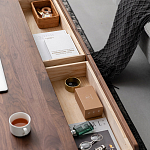 Кофейный стол из массива дерева с выдвижными ящиками Coffee Walnut Table варинант исполнения - 7 | Loft Concept в Ростове-на-Дону