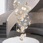 Люстра каскадная из белых цветов каллы и птичек Refined Taste of Light варинант исполнения - 4 | Loft Concept в Ростове-на-Дону