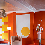 Обои ручная роспись Chez Nina by India Mahdavi Lantana colourway on Arancio dyed silk варинант исполнения - 5 | Loft Concept в Ростове-на-Дону