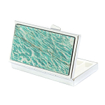 Таблетница карманная прямоугольная на 7 отделений с зеркалом и накладкой из натурального камня Амазонит Silver Stone Pillboxes варинант исполнения - 2 | Loft Concept в Ростове-на-Дону