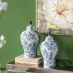 Ваза с крышкой и голубым цветочным рисунком на белом фоне Blue & White Ornament варинант исполнения - 6 | Loft Concept в Ростове-на-Дону