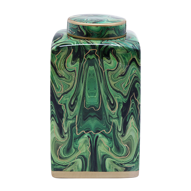 Ваза с малахитовым узором MALACHITE Малахит Золотой в Ростове-на-Дону | Loft Concept 