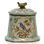 Шкатулка голубого цвета с рисунком и состаренным эффектом Eden Garden варинант исполнения - 1 | Loft Concept в Ростове-на-Дону