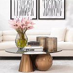 Дизайнерский журнальный стол с круглой столешницей на 3-х геометрических ножках Lehumod варинант исполнения - 4 | Loft Concept в Ростове-на-Дону