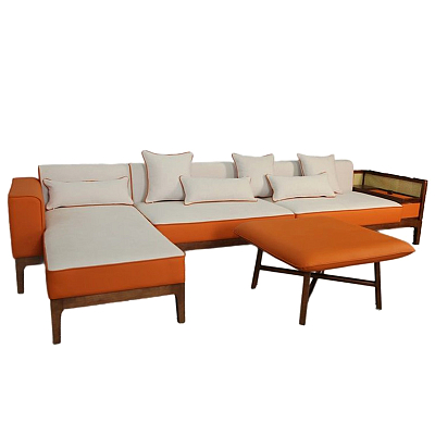       Nava Rattan Decor Sofa Orange