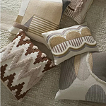 Чехол на подушку с вышивкой в виде геометрических узоров Beige Calista Square варинант исполнения - 6 | Loft Concept в Ростове-на-Дону