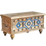 Сундук из массива манго Grey Mango Collection Blue Ornament варинант исполнения - 1 | Loft Concept в Ростове-на-Дону