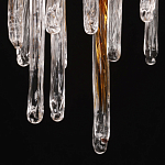 Люстра линейная золотого цвета с декоративными ветвями и длинными стеклянными подвесками в форме сосулек Droplet Chandelier варинант исполнения - 9 | Loft Concept в Ростове-на-Дону