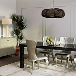 Круглая люстра волнистой формы с декором из круглых деревянных бусин коричневая Brown Wooden Beads Chandelier варинант исполнения - 4 | Loft Concept в Ростове-на-Дону