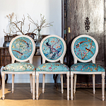 Стул из массива бука с изображением птиц и цветов Turquoise Beige Chinoiserie Garden Chair варинант исполнения - 7 | Loft Concept в Ростове-на-Дону