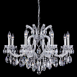 Люстра подвесная с 8-ю лампочками и прозрачными хрустальными подвесками на хромированном основании Crystal lamps варинант исполнения - 1 | Loft Concept в Ростове-на-Дону