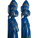 Комплект из 2-х деревянных статуэток Asmat Statuettes Blue Green варинант исполнения - 6 | Loft Concept в Ростове-на-Дону