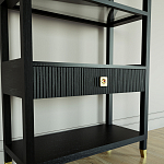 Стеллаж Elsa Dreams Black со стеклянными полками и ящиком варинант исполнения - 2 | Loft Concept в Ростове-на-Дону