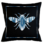 Подушка декоративная пчела с синим орнаментом Ikat Pattern варинант исполнения - 1 | Loft Concept в Ростове-на-Дону