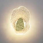 Бра с рельефным волнообразным стеклянным плафоном и вставкой из мрамора Liquid Stone варинант исполнения - 3 | Loft Concept в Ростове-на-Дону