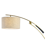 Торшер с изогнутой черной металлической ножкой и цилиндрическим абажуром из ткани Arched Metal Base  варинант исполнения - 2 | Loft Concept в Ростове-на-Дону