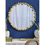 Зеркало круглое в фактурной золотистой раме из металла Mirror Golden Placer варинант исполнения - 3 | Loft Concept в Ростове-на-Дону