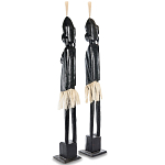 Комплект из 2-х деревянных статуэток Asmat Tall Statuettes Black варинант исполнения - 2 | Loft Concept в Ростове-на-Дону