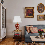 Настольная лампа бордовая с изображением птиц Slip Away варинант исполнения - 5 | Loft Concept в Ростове-на-Дону