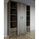 Большой шкаф с витриной Elsa Dreams Walnut варинант исполнения - 2 | Loft Concept в Ростове-на-Дону