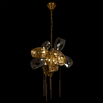 Люстра подвесная со стеклянными плафонами из дымчатого и золотистого с шестью вертикальными подвесками Gilded Mirage  варинант исполнения - 6 | Loft Concept в Ростове-на-Дону