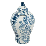 Ваза с крышкой и голубым цветочным рисунком на белом фоне Blue & White Ornament варинант исполнения - 1 | Loft Concept в Ростове-на-Дону