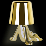 Настольная лампа фигурная золотого цвета с гладким абажуром Высота 17 см Sophia варинант исполнения - 7 | Loft Concept в Ростове-на-Дону