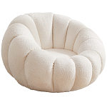 Круглое мягкое кресло с обивкой букле Harrett Boucle Armchair варинант исполнения - 1 | Loft Concept в Ростове-на-Дону