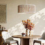 Люстра в форме цилиндра с вставками из деревянных бусин Wooden Beads варинант исполнения - 5 | Loft Concept в Ростове-на-Дону