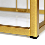 Пуф квадратный голубой велюр на золотом металлическом основании Celeste Blue варинант исполнения - 3 | Loft Concept в Ростове-на-Дону