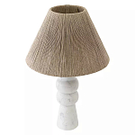 Настольная лампа с плетеным абажуром и белым мраморным основанием Simplicity and Nobility варинант исполнения - 1 | Loft Concept в Ростове-на-Дону