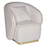 Кресло велюровое оттенка слоновой кости с простроченной спинкой Perfect Comfort варинант исполнения - 1 | Loft Concept в Ростове-на-Дону