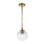 Подвесной светильник латунного цвета с прозрачным стеклянным плафоном Feiss варинант исполнения - 7 | Loft Concept в Ростове-на-Дону