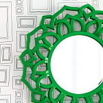 Зеркало круглое в ажурной зеленой раме Green Floral Pattern варинант исполнения - 1 | Loft Concept в Ростове-на-Дону