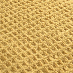 Плед из шерсти цвета охры с бахарамой Waffle Comfort варинант исполнения - 2 | Loft Concept в Ростове-на-Дону