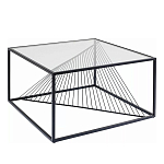 Журнальный стол черный с столешницей из прозрачного закаленного стекла Dynamics варинант исполнения - 1 | Loft Concept в Ростове-на-Дону