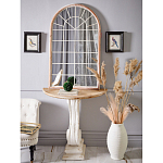 Зеркало-окно настенное в венецианском стиле с деревянной рамой бежевого цвета Venetian Smooth варинант исполнения - 4 | Loft Concept в Ростове-на-Дону