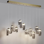 Подвесной светильник линейный с плафонами волнистой формы из фактурного стекла Big Wave варинант исполнения - 4 | Loft Concept в Ростове-на-Дону