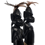 Комплект из 2-х деревянных статуэток Asmat Wooden Statuettes Black варинант исполнения - 3 | Loft Concept в Ростове-на-Дону