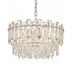 Круглая люстра с хрустальными подвесками на серебряном каркасе Gorgeous Crystal Light варинант исполнения - 9 | Loft Concept в Ростове-на-Дону