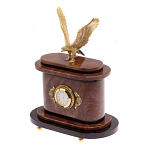 Часы настольные бронзовые из натурального камня Лемезит с декором в виде горного орла Eagle Stone Clock варинант исполнения - 2 | Loft Concept в Ростове-на-Дону