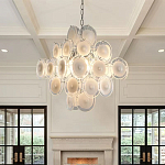 Люстра  с каскадом из круглых декоративных элементов  White Clear Glass Chandelier варинант исполнения - 4 | Loft Concept в Ростове-на-Дону