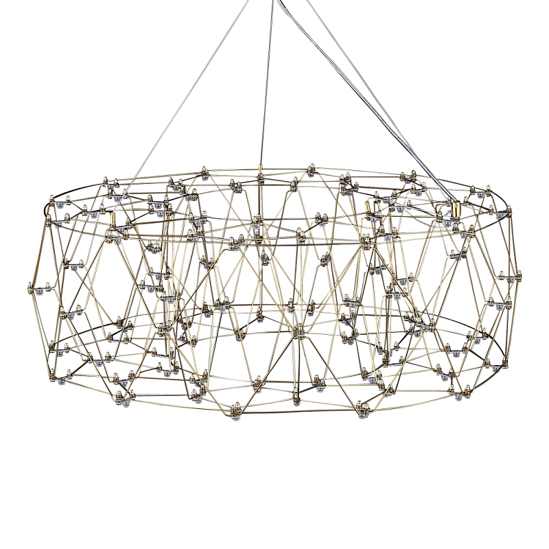 Люстра с тонкой металлической конструкцией цвета золото Quasar Прозрачный Золотой в Ростове-на-Дону | Loft Concept 