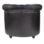 Кресло кожаное с мягкими подлокотниками на 4-х деревянных ножках Logan Leather Armchair black варинант исполнения - 3 | Loft Concept в Ростове-на-Дону