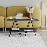 Стол журнальный с прямоугольной столешницей и полкой цвета антрацит ESSEL ANTHRACITE варинант исполнения - 1 | Loft Concept в Ростове-на-Дону