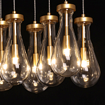 Люстра с 9-ю прозрачными стеклянными плафонами в форме капли Lucid Rain  варинант исполнения - 5 | Loft Concept в Ростове-на-Дону