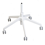 Стул с мягкой синей обивкой из велюра и подъемно-поворотным механизмом на белых колесиках Harper Blue and White варинант исполнения - 4 | Loft Concept в Ростове-на-Дону